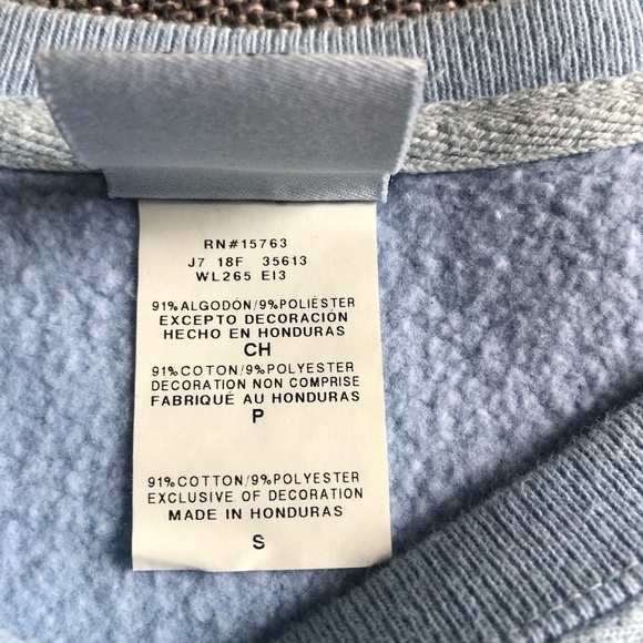 CHAMPION Reverse Weave Blue Dip Dye Script Ombre Crewneck Pullover Sweatshirt S - Picture 7 of 13